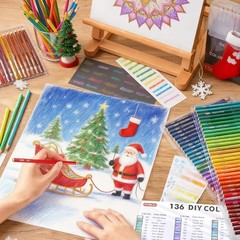 Shuttle Art 136 Coloured Pencils Soft Core Colouring Pencils Set for Adult