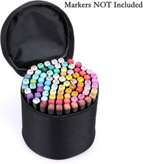 Multifunction Marker Case – Zippered Canvas Pen Bag Pencil Organizer Stationary