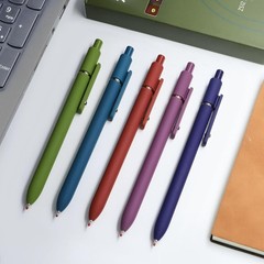 5 Count Gel Pens: 0.5mm Black Ink with Elegant Metal Clip & Soft Grip
