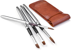Kolinsky Sable Hair round Watercolor Paint Brush 4Pcs Travel Set – Portable Comp