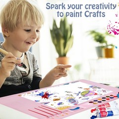 Silicone Painting Mat,Painting Stations Kit [1x Apron,1 Pair Oversleeve,20 Pi…