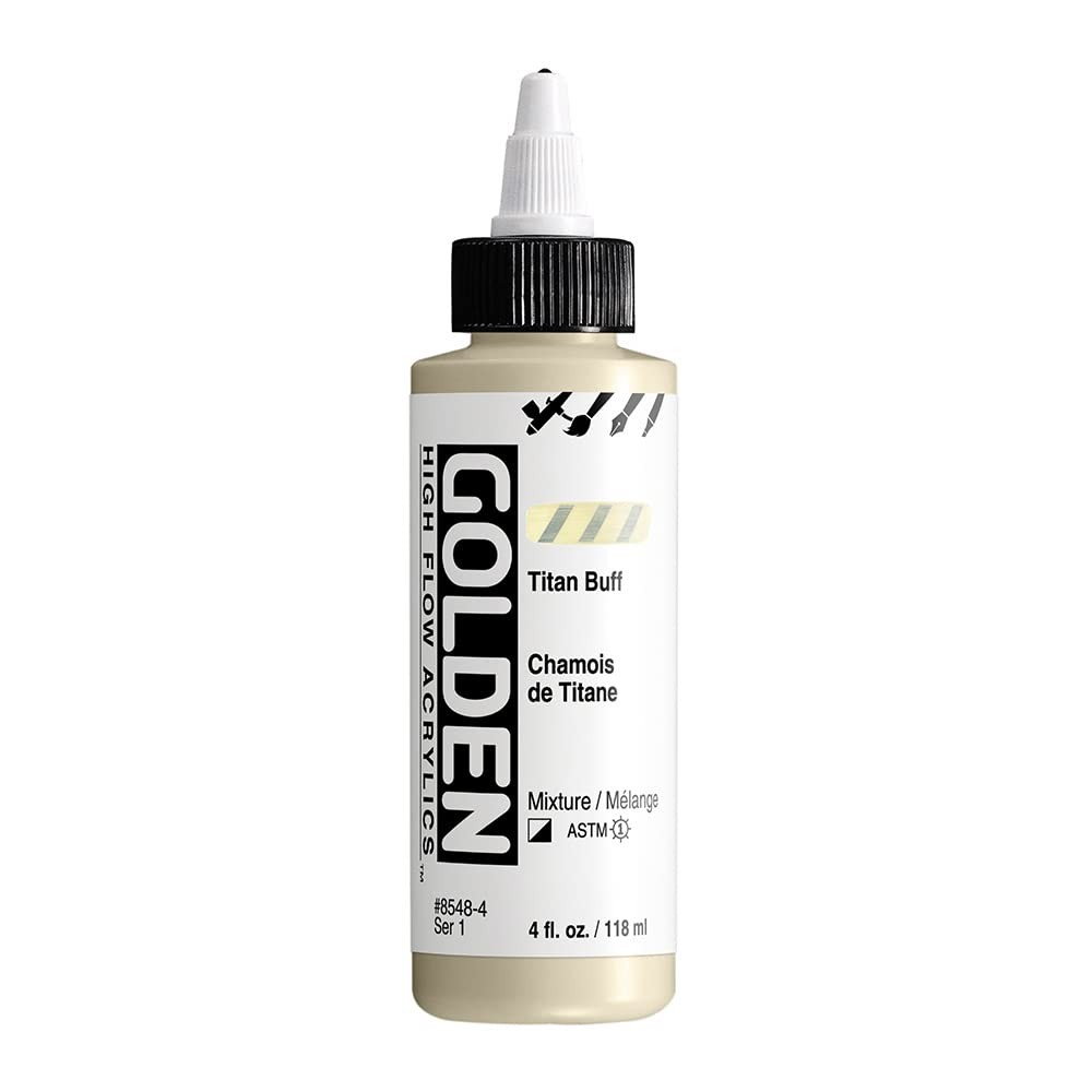 High Flow Acrylics by GOLDEN, Titan Buff, 4 fl. oz. Bottle, Pro Kitchen