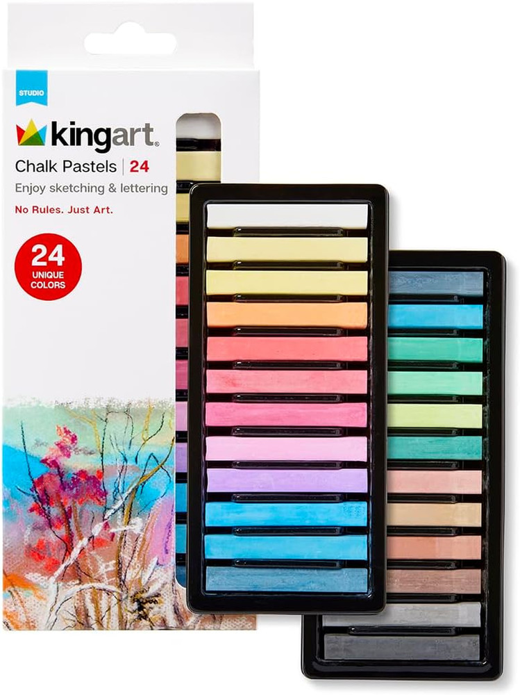 24-Piece Chalk Pastels Set – Vibrant Colors, Acid-Free and Non-Toxic