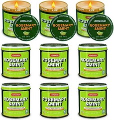 Rosemary Mint Scent Candles 9-Pack | 3oz Aromatherapy 3oz*9pack, Green