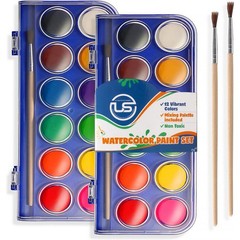 2 Pack Watercolor Paint Set 12 Vivid Colors Includes Watercolour Mixing Palet…