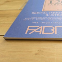 1264 I264 Bristol smooth Fabriano Pad, Bright White 14 x 17 in. made in Italy