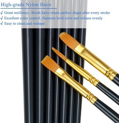 40-Piece Nylon Hair Paint Brush Set: Versatile Brushes for Artists of All Levels