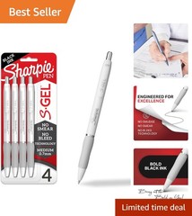 Professional 4-Pack S-Gel Black Ink Gel Pens – Smooth Writing Experience