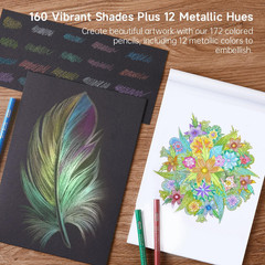 172 Colored Pencils for Adult Coloring Books, Soft Core Color