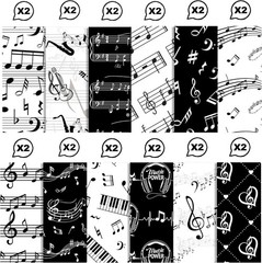 24 Sheets Musical Notes Pattern Paper 11.8 x Inch Music Multicolor