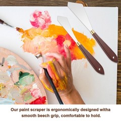 Stainless Steel Pallet Knives Painting Knife Wooden Handle Painting Supplies
