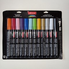 Premium Chisel Tip Oil-Based Paint Pens by Craft Smart® 12ct Asstd Colors 621366