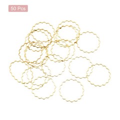 Flower Earring Beading Hoop Rings, 25mm/ 0.98″ Gold Pack of 50