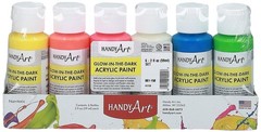 6 color – 2 ounce Glow in the Dark Acrylic Paint Set