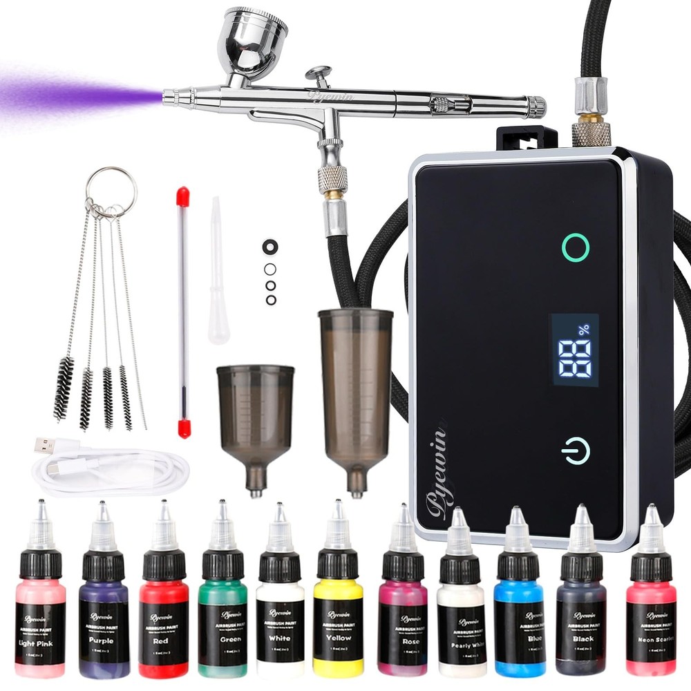 32PSI Cordless Airbrush Kit with Compressor – Portable Handheld Air Brush wit…
