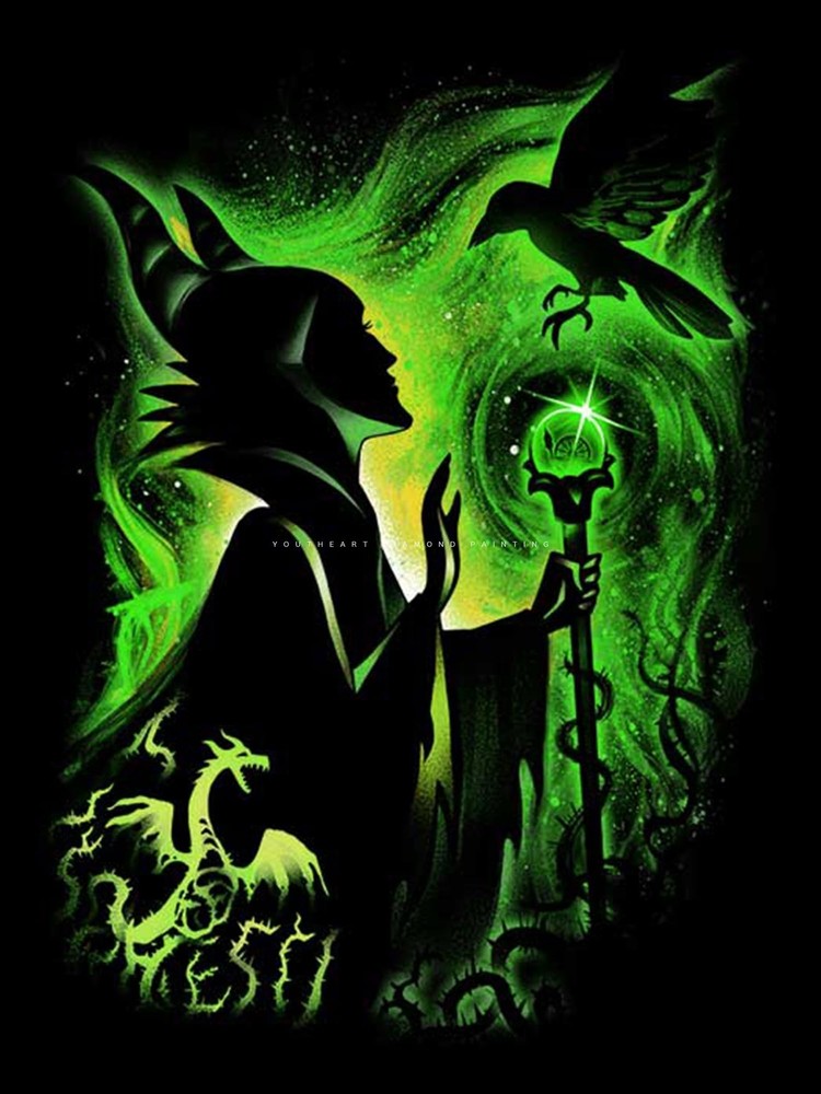 Youtheart Painting with Diamonds Maleficent 12 inches x 16 inches, AR02