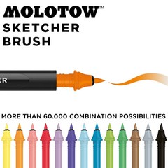 Molotow Sketcher Brush Tip Marker Replacement Nib – Aqua Pro Ink Graphic Pen