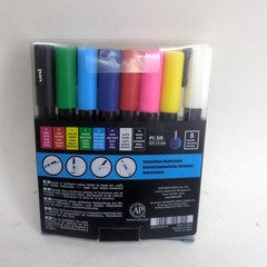POSCA Water-Based Markers, 8 Assorted Colors, PC-3M, 0.9-1.3mm, New in Box