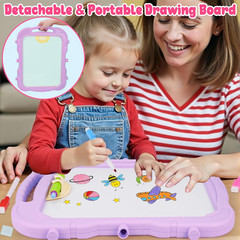 Kids Easels for Toddlers 2-4 Double Sided Kids Art Easel with Magnetic White Boa