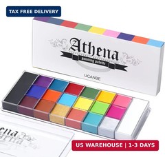 UCANBE Athena Face Body Paint Oil Palette, 20 Colors Large Black White Professio