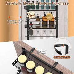 6-Tier White Carbon Steel over the Door Pantry Organizer, 110 Lbs. Loading Easy
