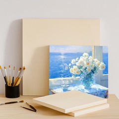 Wooden Canvas Panels with Easel Set – Complete Art Supplies for Artists, I