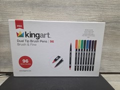 Kingart Twin-Tip Brush Pens 96 Colors Brush & Fine Multicolor Marker Set C6