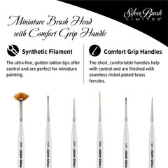 6 PCS Silver Brush UMS2460S Ultra Mini Basic Miniature Detail Short Handle