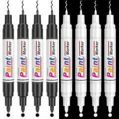 APOGO 8 Pack Oil Based Paint Pens, Dual tip (0.7mm & 2-3mm) Permanent Marker