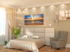 Muolunna BK1850 Wall Art Decor Large Canvas Print Picture Sunrise Ocean Beach…
