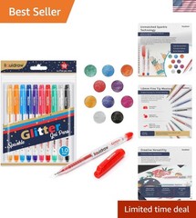 Vibrant 10-Piece Glitter Gel Pen Set – Fine Tip 1.0mm for Stunning Artworks