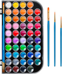 48 Color Solid Watercolor Paint Set with 3 Wooden Brushes – Non-Toxic, Vibrant &