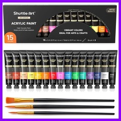 Acrylic Paint Set, 15 X 12Ml Tubes Artist Quality Non Toxic Rich Pigments Colors