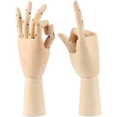 Zeonhak 4 Pack 11.8 Inches Flexible Wooden Hand Model Moveable Wood Mannequin