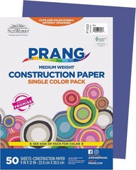 50 Sheets Blue Construction Paper, 9″ x 12″, Smooth Finish for Creative Projects