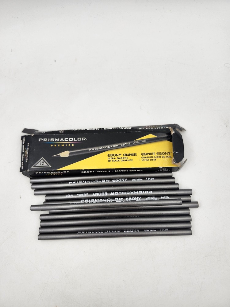 Prismacolor Premier Ebony Graphite Pencils 14420 Jet Black Extra Smooth 11 Pack