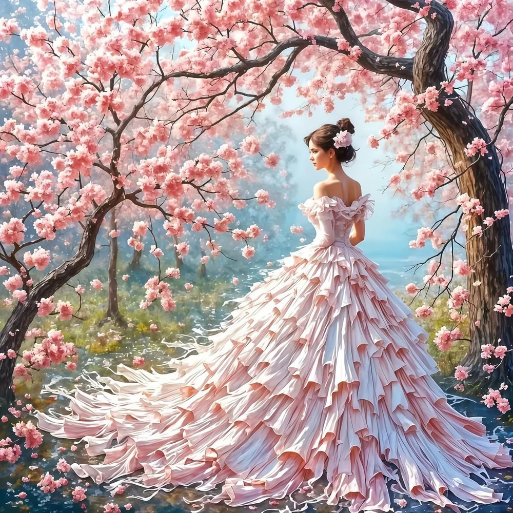 TCDZMYGS Paint by Numbers Kit for Adults Beginner,Cherry Blossom Beauty Adult…