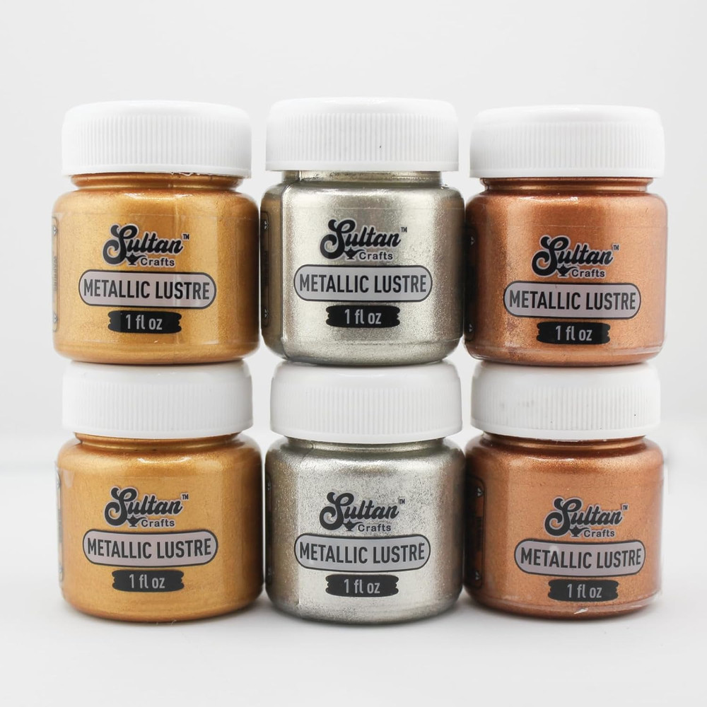 7-Piece Metallic Lustre Kit – Premium Non-Toxic Water-Based Metallic Wax for Woo