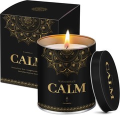 WarmEmbrace Lavender Scented Candles, 9 Oz Jar Candles for Home, Black