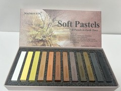 12-Pack Earth Tone Square Soft Pastels Water-Soluble Blendable Artist Drawing…