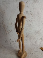 Wooden Articulated Artist Figure Poseable Mannequin Form 12″ 30cm Tall Art Good