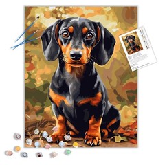 Dachshund Paint by Number Kits, Black and Brown Weiner Dogs Paint by Art-04
