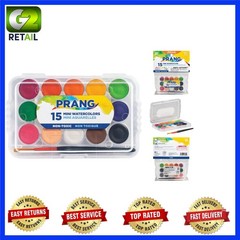 Portable Mini Watercolor Paints with 15 Colors & Brush | Ideal for Kids’ Art