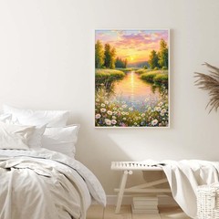 Paint by Numbers Kit for Adults, Riverside Sunset Landscape Paint by Number K…