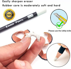 3Pc Eraser Set – Fine Detail Eraser for Sketching, Charcoal Drawings & Colored P