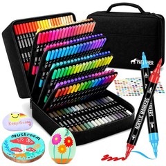 168 Colors Acrylic Paint Markers, Dual Tip Fine Brush Pens