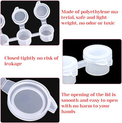 240 Piece Empty Paint Pot 40 Strips Acrylic Mini Container With Lid 3Ml/ 0.1Oz