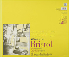 300 Series Bristol Paper Pad, Smooth, Tape Bound, 14X17 Inches, 20 Sheets (100Lb