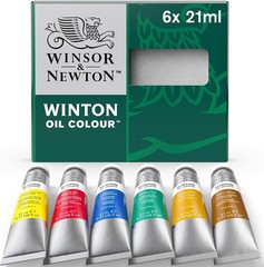 Winsor & Newton Winton Oil Color Paint, Intro Set, 6 x 21ml Tubes, Multicolor, 0
