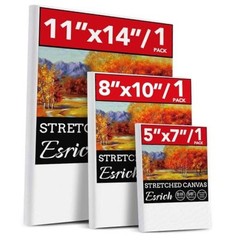 3 Pack Canvases for Painting – Multi Pack – 3 Sizes (1 of Each)